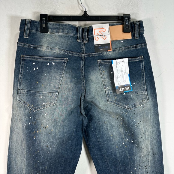 Smoke Rise DNM Co Distressed Lazy Fit Jean, Men's Size 32/32 - Blue/Multi - Picture 11 of 12